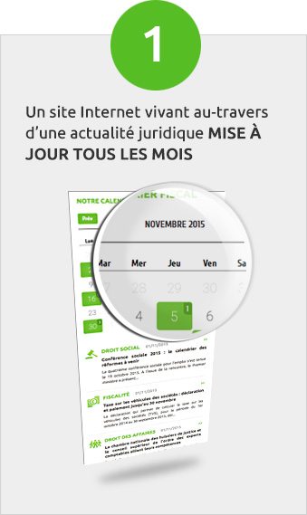 Un site Internet vivant au-travers d'une actualité juridique mise à jour tous les mois